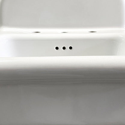 Nantucket Sinks Victorian Collection 20" Irregular Wall-Mounted Glazed White Fireclay Single Bowl Bathroom Sink