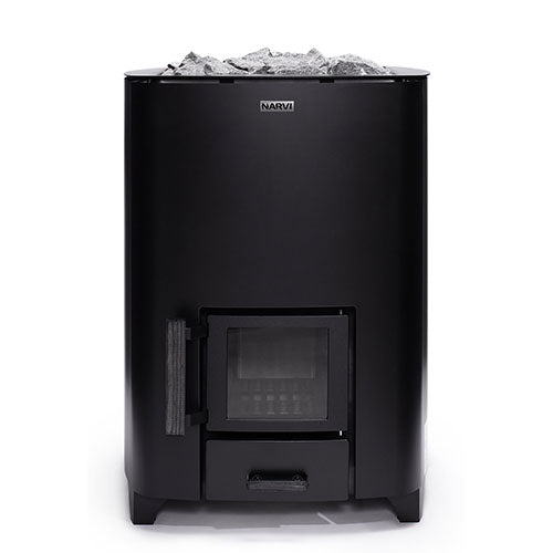 Narvi NC Black Wood-Burning Sauna Stove - For sauna rooms from 353 to 706 cubic feet