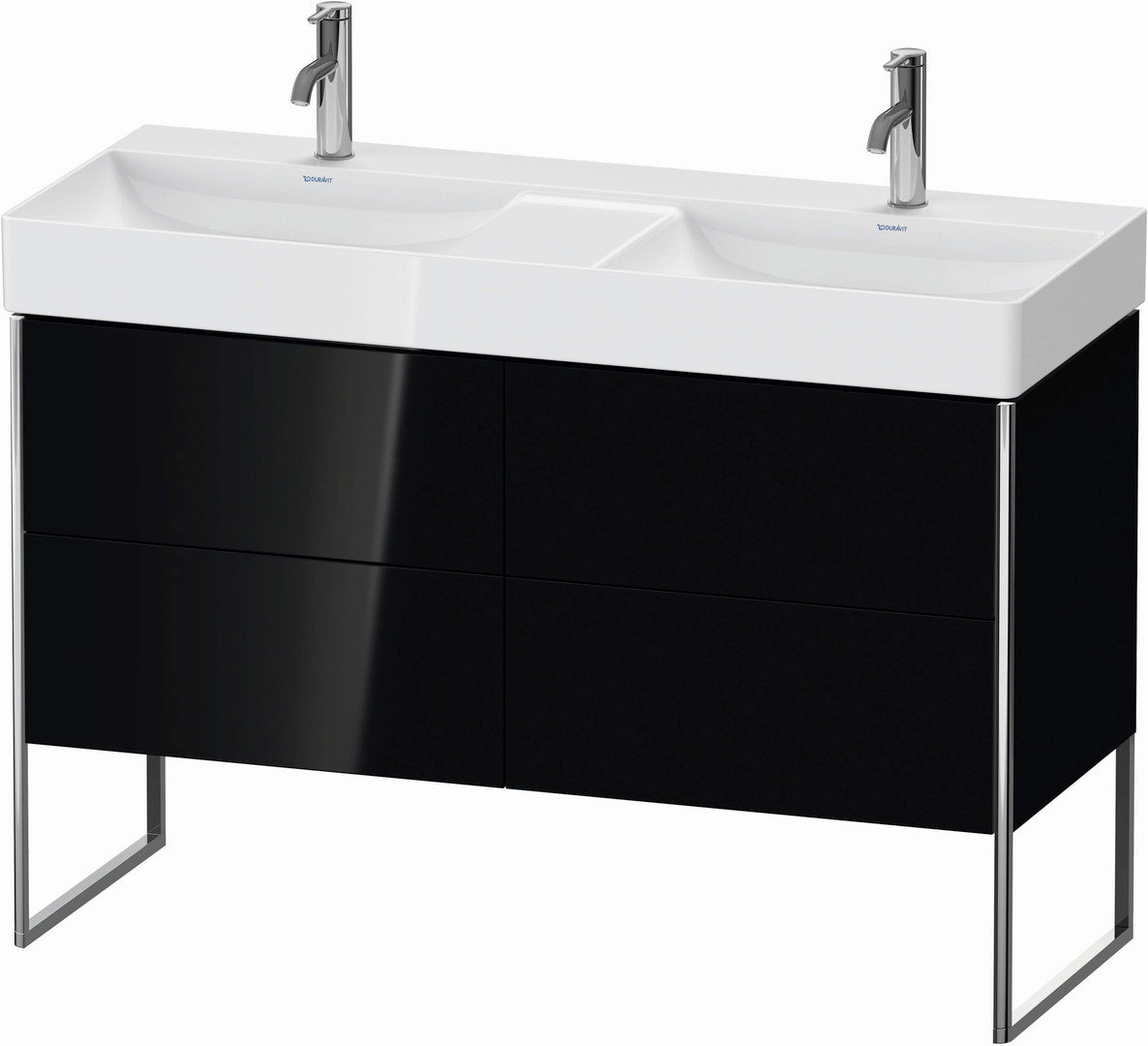 Duravit XSquare 47" Black Four Drawer Floorstanding Vanity Unit (XS445604040)