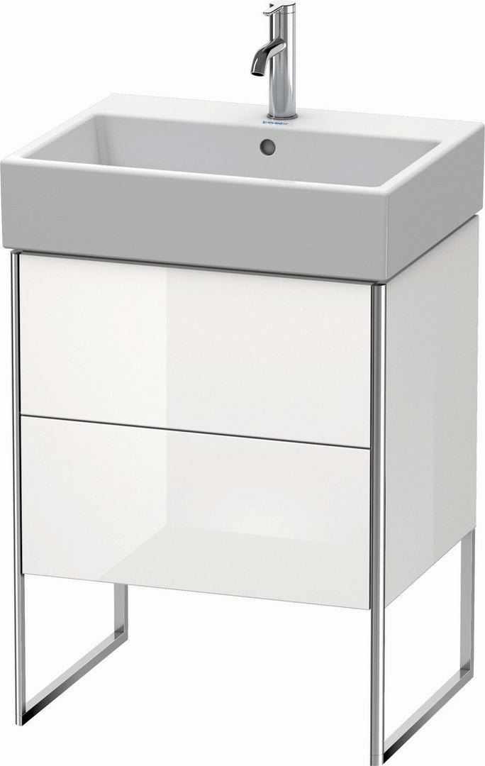 Duravit XSquare 23" White High Gloss Two Drawer Floorstanding Vanity Unit (XS447308585)