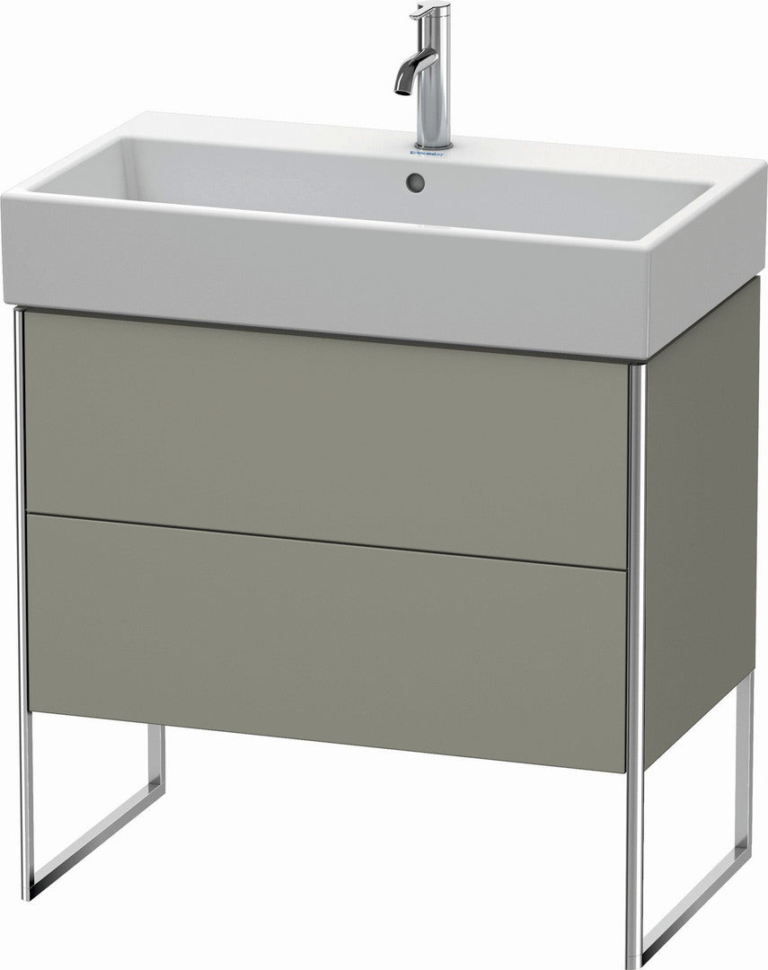 Duravit XSquare 31" Stone Gray Two Drawer Floorstanding Vanity Unit (XS447509292)