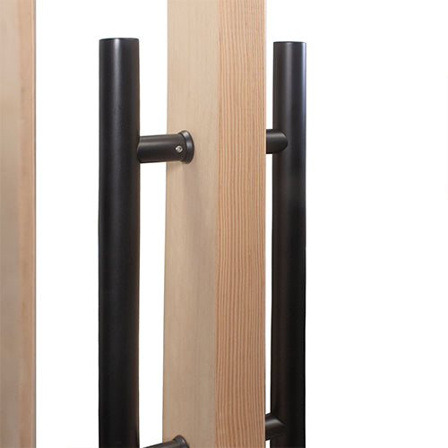 PROSAUNAS 24" x 70" Pre-hung Natural Douglas Fir Sauna Door With Dual-Pane Insulated Clear Glass, Right Self-Closing Metal Hinges, Hemlock Jamb