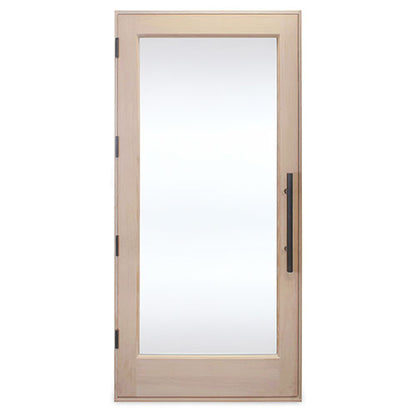 PROSAUNAS 36" x 80" Pre-hung Natural Douglas Fir Sauna Door With Dual-Pane Insulated Clear Glass, Right Self-Closing Metal Hinges, Hemlock Jamb