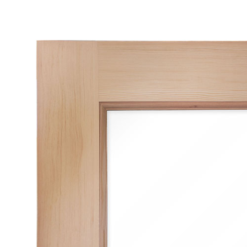 PROSAUNAS 36" x 80" Pre-hung Natural Douglas Fir Sauna Door With Dual-Pane Insulated Clear Glass, Right Self-Closing Metal Hinges, Hemlock Jamb