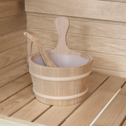 PROSAUNAS 4-Liter Lined Wood Sauna Bucket With Thermo-Aspen Frame