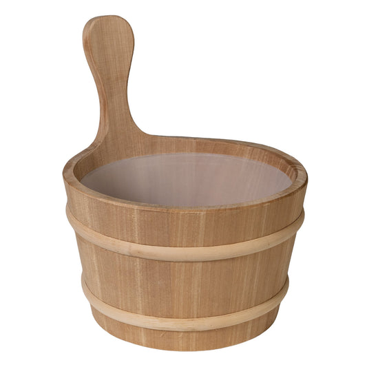PROSAUNAS 4-Liter Lined Wood Sauna Bucket With Thermo-Aspen Frame