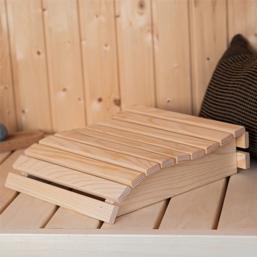 PROSAUNAS Spruce 11" x 13.2" Natural Spruce Wood Contoured Sauna Headrest