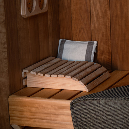 PROSAUNAS Thermo-Aspen 11" x 13.2" Natural Aspen Wood Contoured Sauna Headrest
