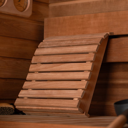PROSAUNAS Thermo-Aspen 11" x 13.2" Natural Aspen Wood Contoured Sauna Headrest