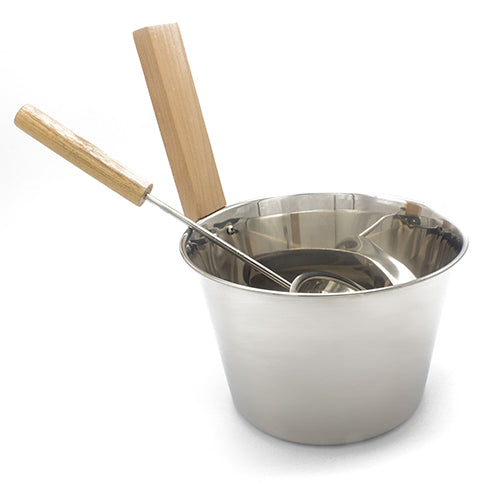 PROSAUNAS Stainless 1G Stainless Steel Sauna Bucket with Ladle