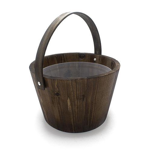 PROSAUNAS Spruce 1G Natural Spruce Wood Sauna Pail with Ladle
