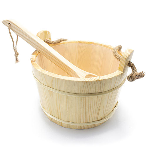 PROSAUNAS 6L Pine Wood Sauna Bucket & Ladle