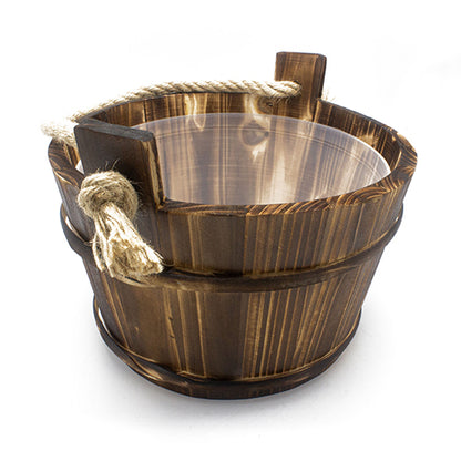 PROSAUNAS Spruce 1G Natural Spruce Wood Sauna Bucket with Ladle