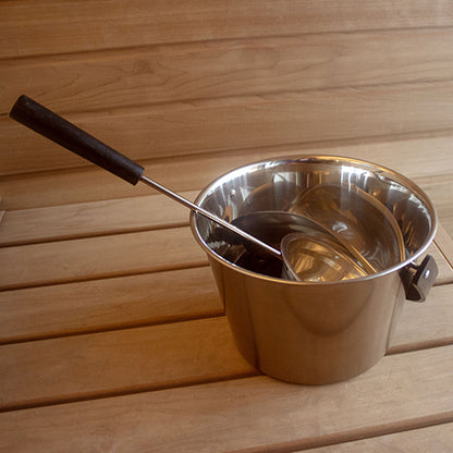 PROSAUNAS Stainless 1G Stainless Steel Sauna Pail with Ladle