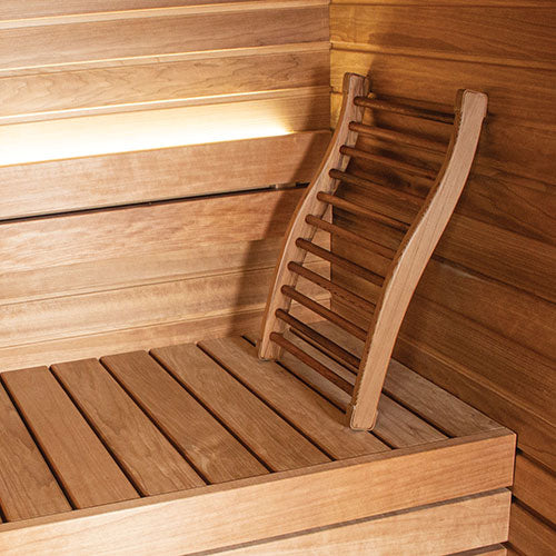 PROSAUNAS Cedar S-Shaped Ergonomic Sauna Backrest