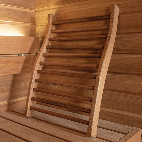 PROSAUNAS Cedar S-Shaped Ergonomic Sauna Backrest