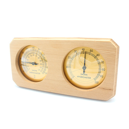 PROSAUNAS Cedar Wood Thermometer & Hygrometer