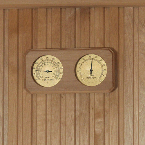PROSAUNAS Cedar Wood Thermometer & Hygrometer