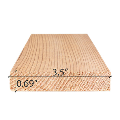 PROSAUNAS Cedar 1" x 4" x 10' Natural Cedar Wood Vertical Grain, Smooth 4 Sides, Eased Edges Sauna Bench Material