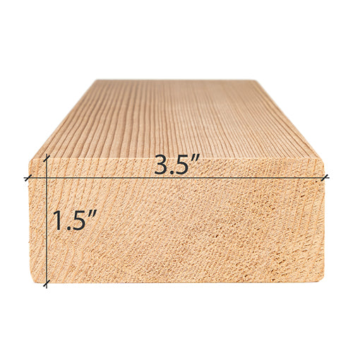 PROSAUNAS Cedar 2" x 4" x 10' Natural Cedar Wood Vertical Grain, Smooth 4 Sides, Eased Edges Sauna Wall Panelling