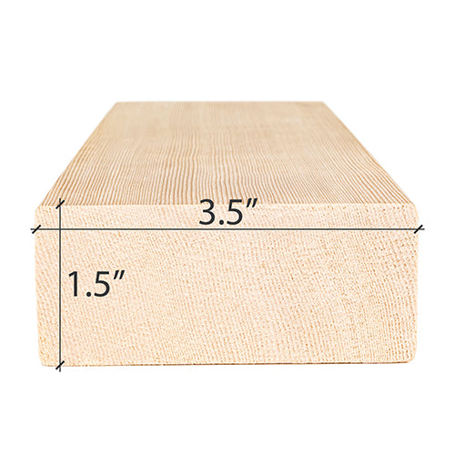 PROSAUNAS Hemlock 2" x 4" x 8' Natural Hemlock Wood Vertical Grain, Smooth 4 Sides Eased Edges Sauna Bench Material