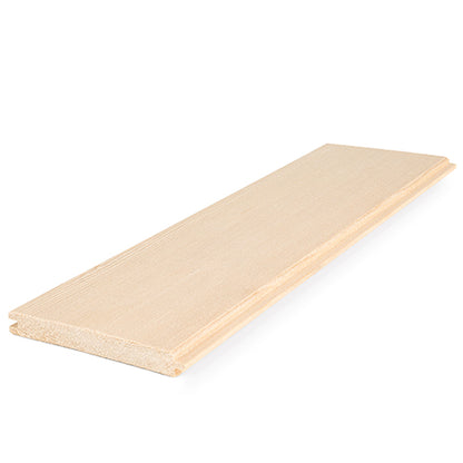 PROSAUNAS Hemlock 1/2" x 4" x 1' Natural Hemlock Wood Vertical Grain, Tongue & Groove, V-Joint 2 Edges Sauna Wall Paneling