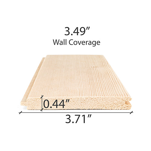 PROSAUNAS Hemlock 1/2" x 4" x 3' Natural Hemlock Wood Vertical Grain, Tongue & Groove, V-Joint 2 Edges Sauna Wall Paneling