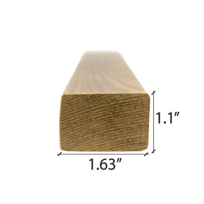 PROSAUNAS Thermo-Aspen 2" x 2" x 10' Natural Aspen Wood Smooth 4 Sides, Eased Edges, Square-Edge Hidden Profile Sauna Bench & Support Material