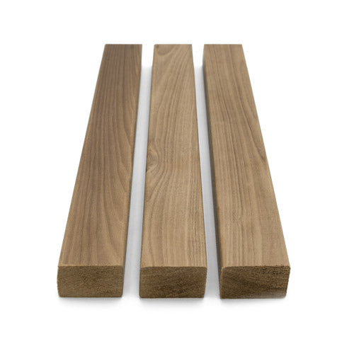 PROSAUNAS Thermo-Aspen 2" x 2" x 1' Natural Aspen Wood Smooth 4 Sides, Eased Edges, Square-Edge Hidden Profile Sauna Bench & Support Material