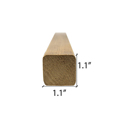 PROSAUNAS Thermo-Aspen 2" x 2" x 1' Natural Aspen Wood Smooth 4 Sides, Eased Edges, Square-Edge Hidden Profile Trim Moulding