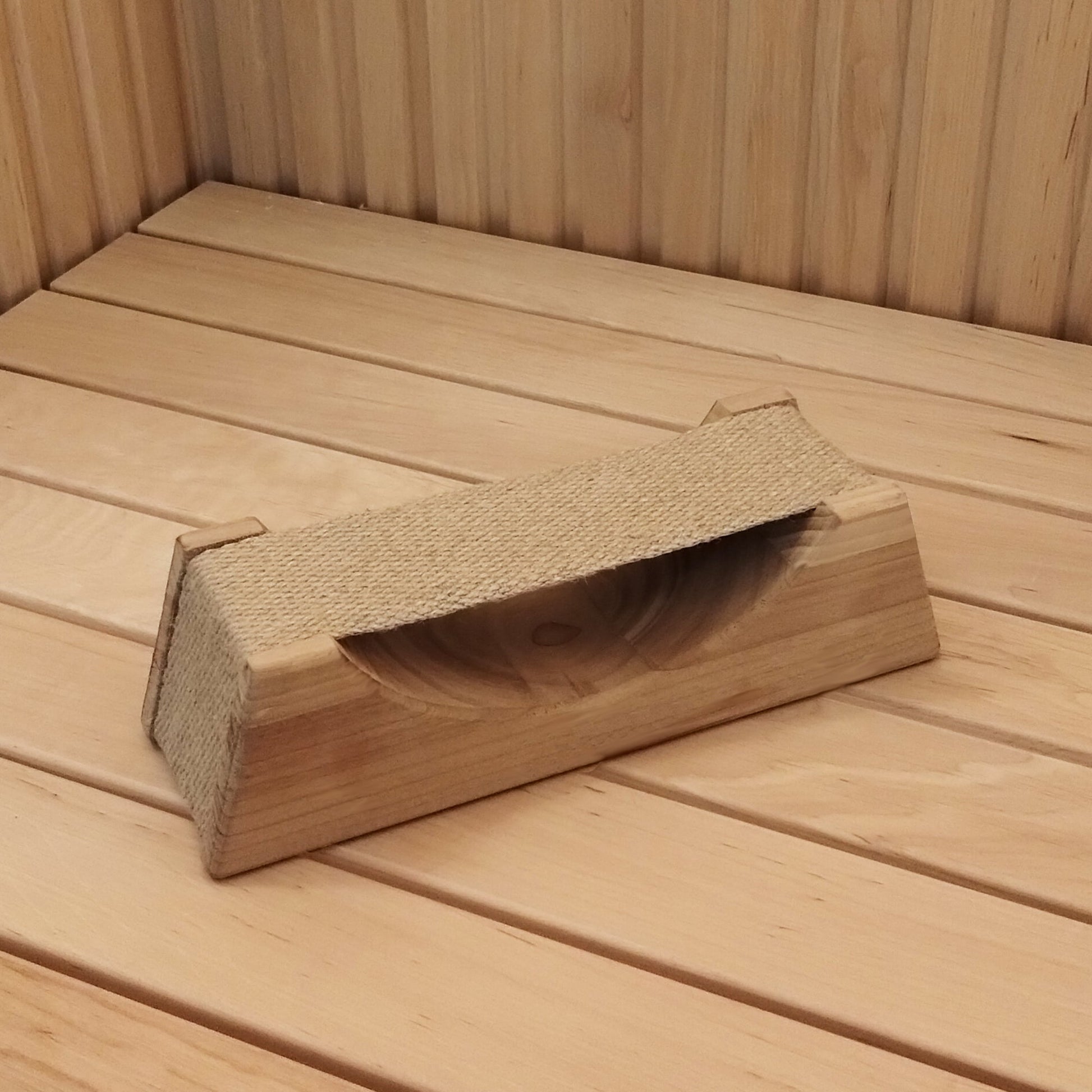 PROSAUNAS Wood Sauna Headrest With Spruce Frame and Cloth Neck