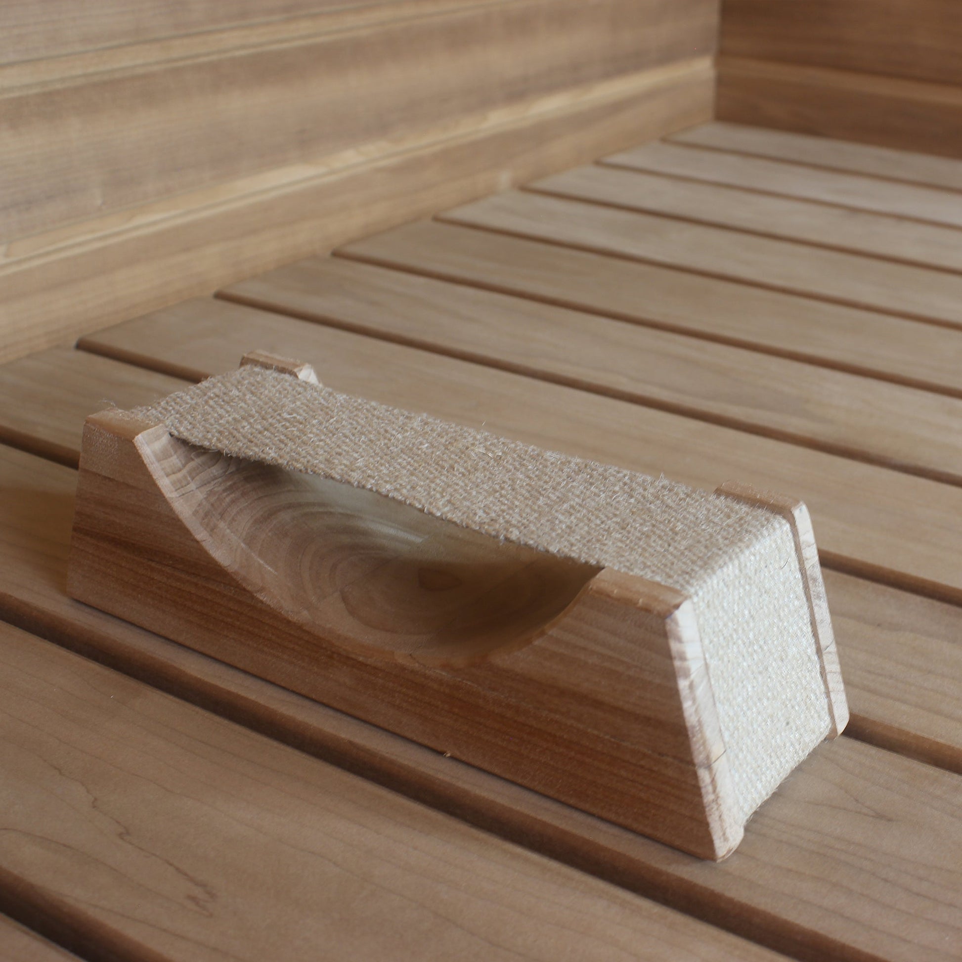 PROSAUNAS Wood Sauna Headrest With Spruce Frame and Cloth Neck