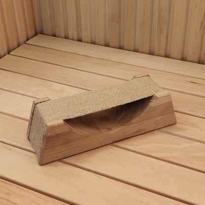 PROSAUNAS Wood Sauna Headrest With Thermo-Aspen Frame and Cloth Neck
