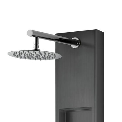 PULSE ShowerSpas AquaNiche 2.5 GPM 8" Rain Showerhead Oversized Body Jets Gun Metal Black ShowerSpa
