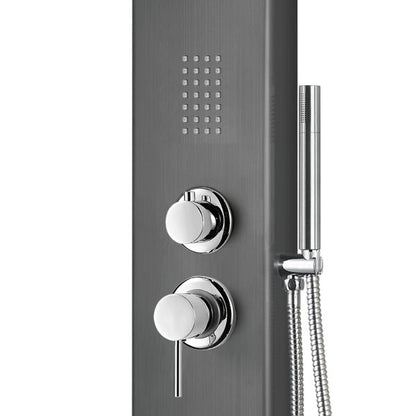 PULSE ShowerSpas AquaNiche 2.5 GPM 8" Rain Showerhead Oversized Body Jets Gun Metal Black ShowerSpa