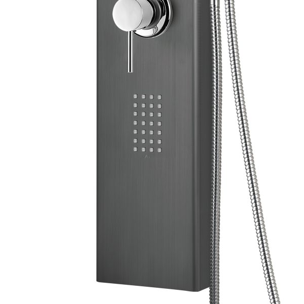 PULSE ShowerSpas AquaNiche 2.5 GPM 8" Rain Showerhead Oversized Body Jets Gun Metal Black ShowerSpa