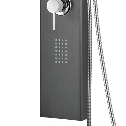 PULSE ShowerSpas AquaNiche 2.5 GPM 8" Rain Showerhead Oversized Body Jets Gun Metal Black ShowerSpa