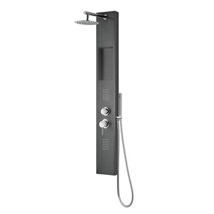 PULSE ShowerSpas AquaNiche 2.5 GPM 8" Rain Showerhead Oversized Body Jets Gun Metal Black ShowerSpa