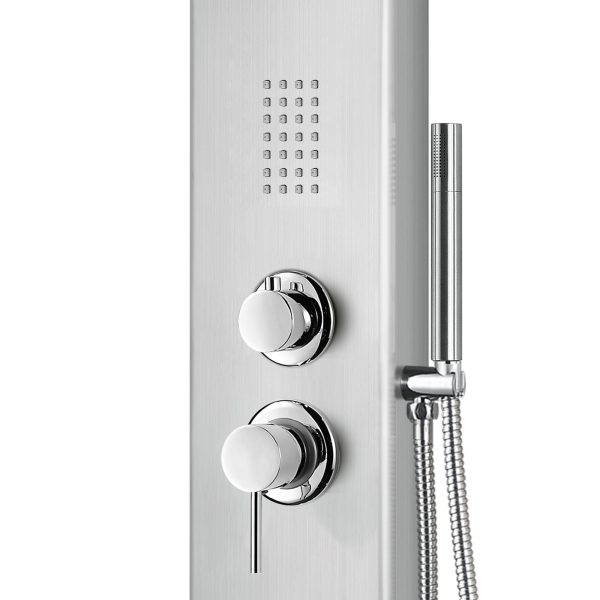 PULSE ShowerSpas AquaNiche 2.5 GPM 8" Rain Showerhead Oversized Body Jets Stainlesss Steel Brushed ShowerSpa