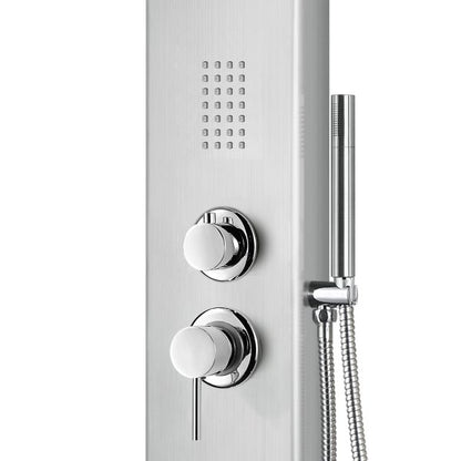 PULSE ShowerSpas AquaNiche 2.5 GPM 8" Rain Showerhead Oversized Body Jets Stainlesss Steel Brushed ShowerSpa