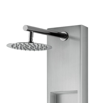 PULSE ShowerSpas AquaNiche 2.5 GPM 8" Rain Showerhead Oversized Body Jets Stainlesss Steel Brushed ShowerSpa