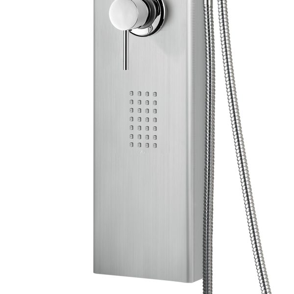 PULSE ShowerSpas AquaNiche 2.5 GPM 8" Rain Showerhead Oversized Body Jets Stainlesss Steel Brushed ShowerSpa