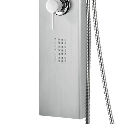 PULSE ShowerSpas AquaNiche 2.5 GPM 8" Rain Showerhead Oversized Body Jets Stainlesss Steel Brushed ShowerSpa