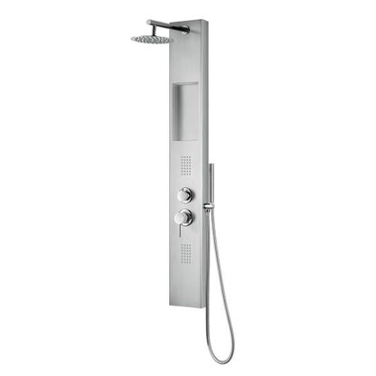 PULSE ShowerSpas AquaNiche 2.5 GPM 8" Rain Showerhead Oversized Body Jets Stainlesss Steel Brushed ShowerSpa