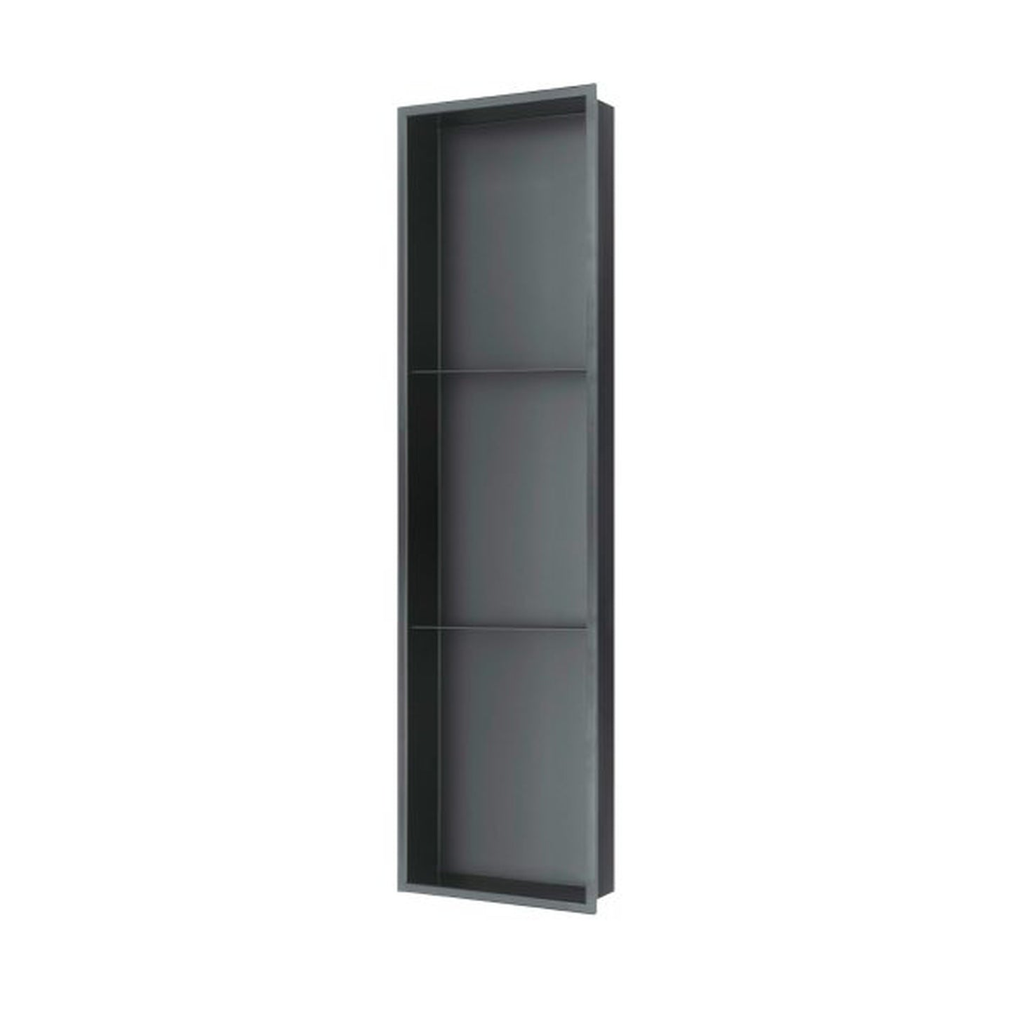 PULSE ShowerSpas Gun Metal Black Ultra-Thin Frame Wall Niche