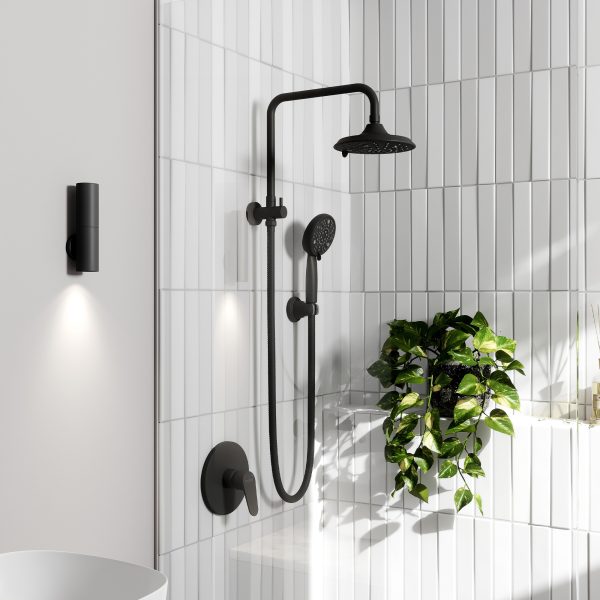 PULSE ShowerSpas Laguna 2.5 GPM Multi-Function Handshower and Showerhead Matte Black Shower System