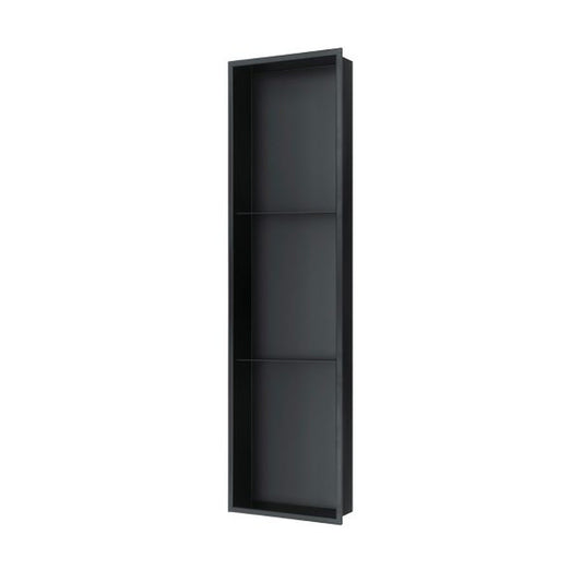 PULSE ShowerSpas Matte Black Ultra-Thin Frame Wall Niche