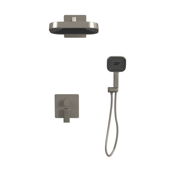 PULSE ShowerSpas Milan 2.5 GPM 12" Rain Showerhead 3-Function Handshower Brushed Nickel Shower System Combo