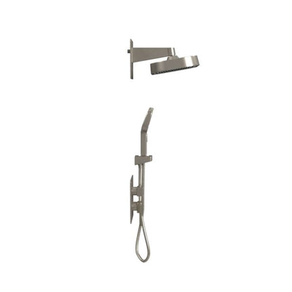 PULSE ShowerSpas Milan 2.5 GPM 12" Rain Showerhead 3-Function Handshower Brushed Nickel Shower System Combo