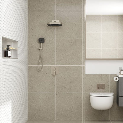 PULSE ShowerSpas Milan 2.5 GPM 12" Rain Showerhead 3-Function Handshower Brushed Nickel Shower System Combo